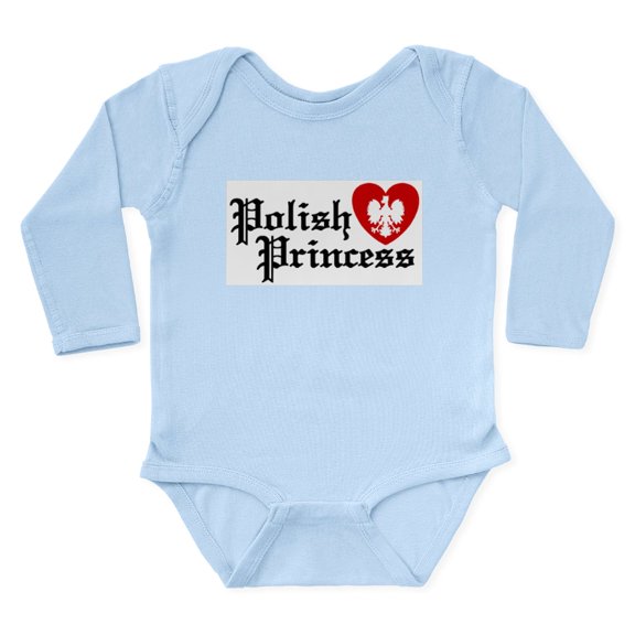 CafePress - Polishprincessblack Body Suit - Long Sleeve Cotton Baby Bodysuit