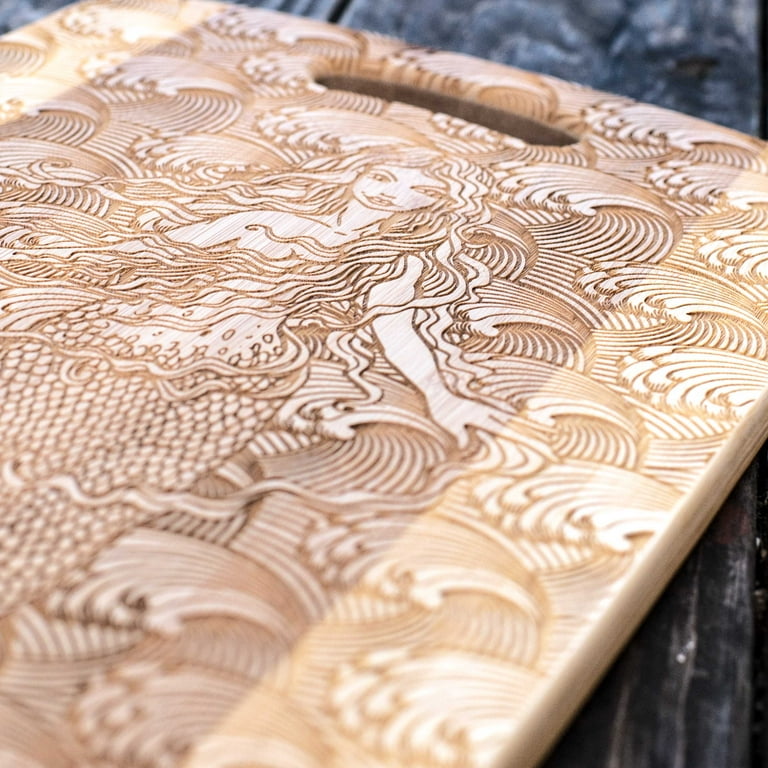 Mermaid Cutting Board 14''x9.5''x.5'' Bamboo Mermaid Cutting Board 14''x9.5''x.5'' Bamboo