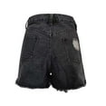 thumbnail image 6 of Generic Women's High Rise Denim Shorts Summer Ripped Distressed Button Down Frayed Fashion Washed Jeans Shorts, 6 of 6