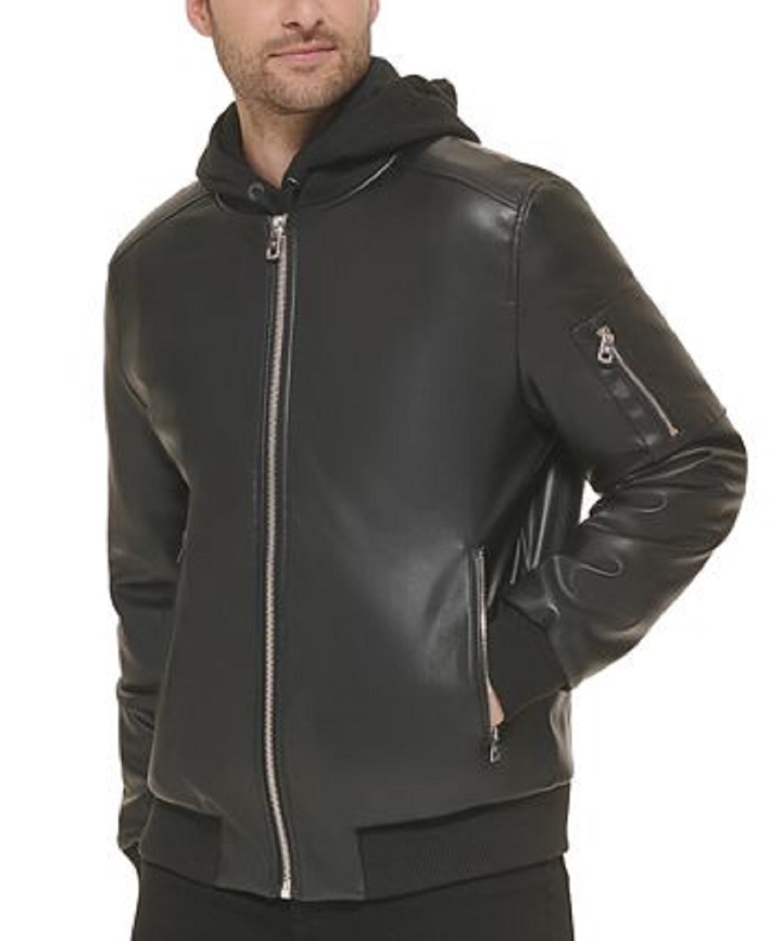 Calvin klein men's faux leather jacket sale