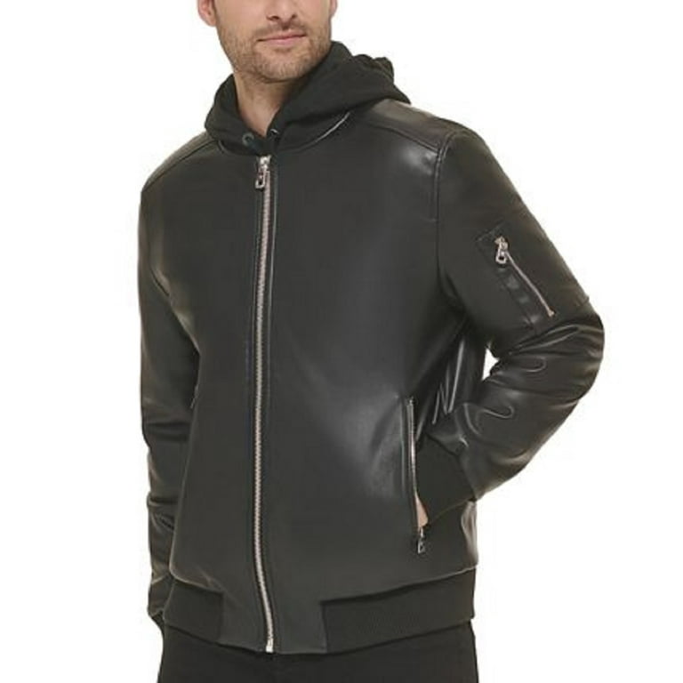 Calvin klein bomber leather jacket sale