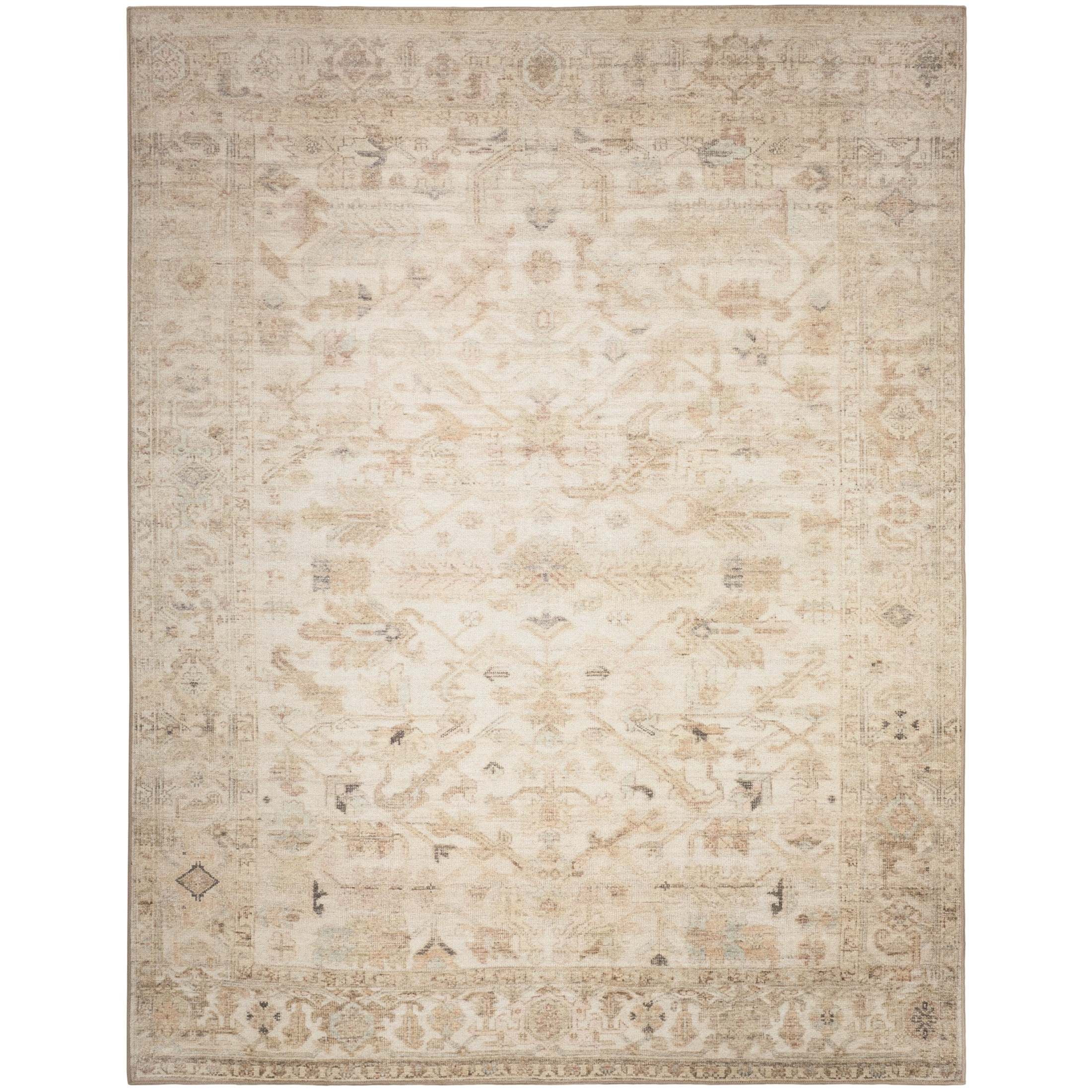 Nourison Vintage Washables 9' x 12' Beige Vintage Indoor Rug