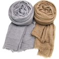 thumbnail image 2 of Conjunto de 3 bufandas envolventes para mujer, versátiles y aptas para todas las estaciones, 2 of 5