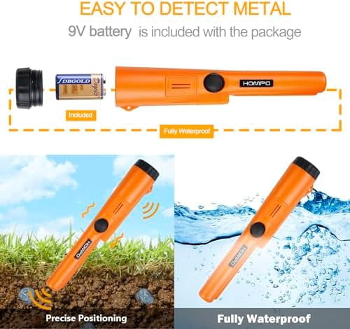 Metal Detector Pinpointer - Fully Waterproof Handheld Pin Pointer Wand, High Accuracy Professional Search Treasure Pinpointing Finder Probe$$Garden &