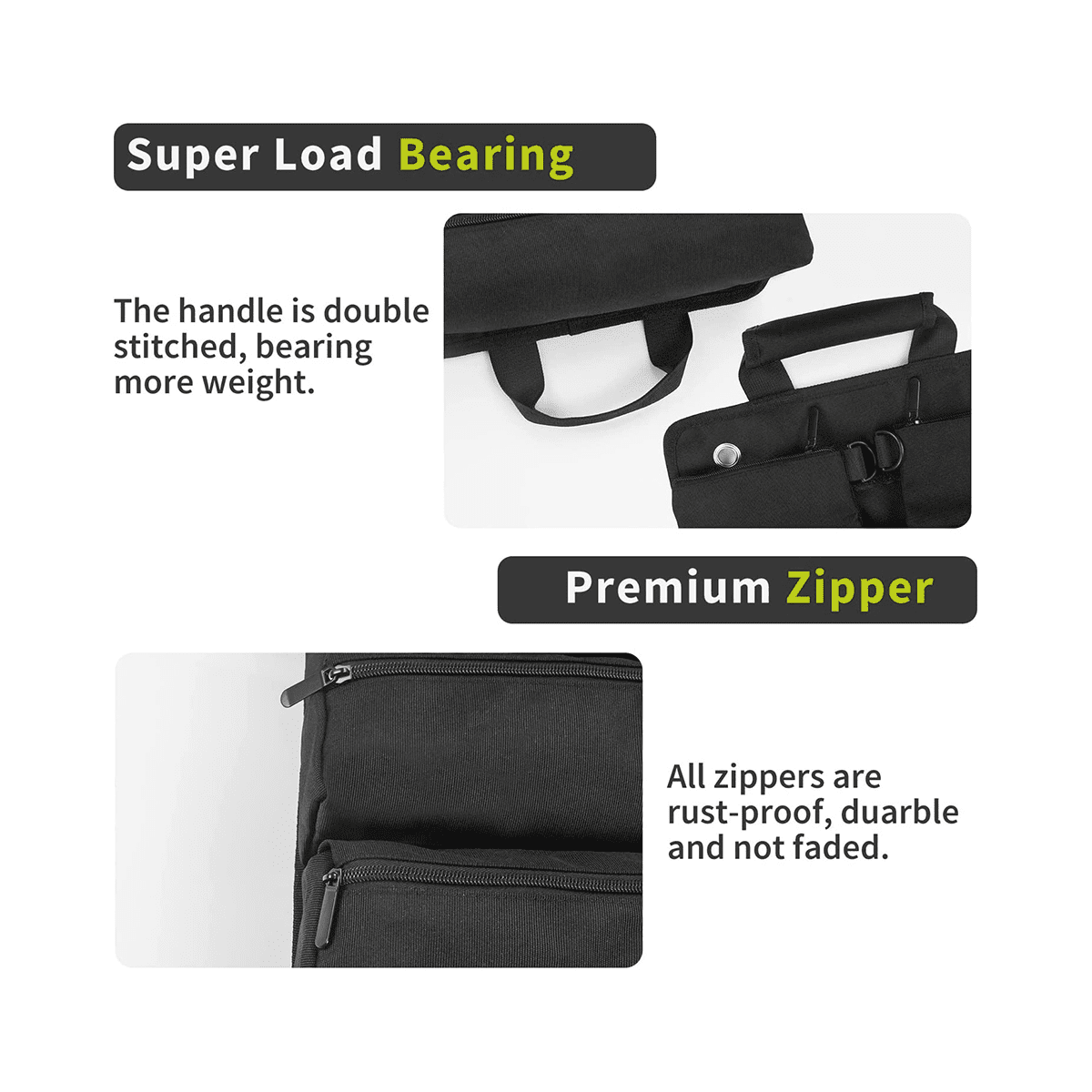 Tool Roll Up Bag, Roll Tool Organizer with 3 Detachable Pouches