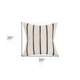 thumbnail image 4 of HomeRoots 20" X 20" Brown And Ivory Striped Faux Leather Zippered Pillow, 4 of 10