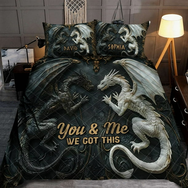 You & Me We Got This - Juego de edredón personalizado Dragón