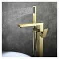 Bathroom Bathtub Faucet + Handheld Shower Free Standing Brushed Gold