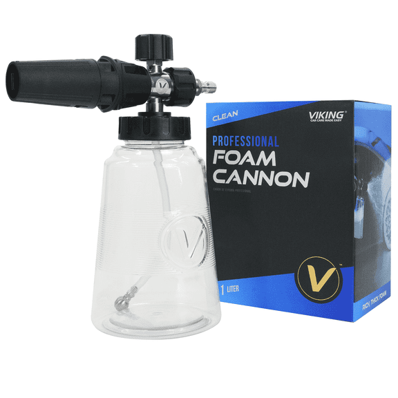 VIKING Professional Foam Cannon for Car, Adjustable Spray Nozzle, 1.1 Liter Soap Canister, 1/4" Quick Connect Plug for Pressure Washer