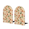 thumbnail image 2 of Picia Floral Strawberr Pattern Wood Bookends for Shelves,Non-slip Bookends, Heavy Duty Wooden Bookend Support,1 Pair, 2 of 8