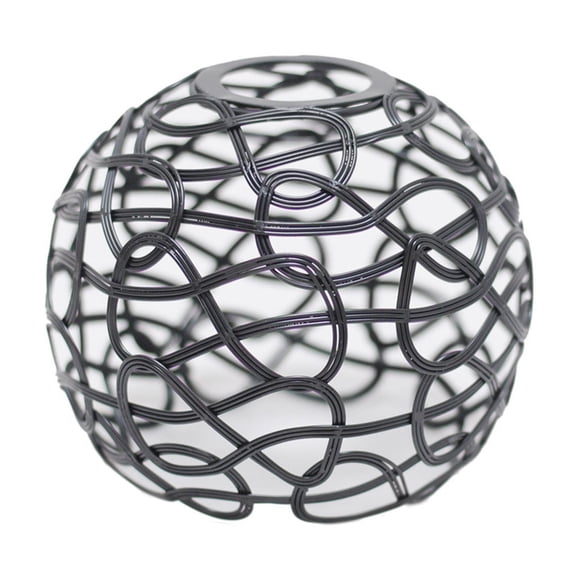 GGdda Lighting Lamp Shades Furniture Pads Small Night Light Accessories Wire Table Lamp Holder Light Bulb Lampshade Transparent Spherical Shape Black Black iron