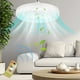thumbnail image 5 of Ventilador de techo blanco con luz - Ventilador oculto de perfil bajo cerrado de 10" con mando a distancia, motor silencioso de 3 velocidades, luz LED regulable, 110V para dormitorio, cocina, 5 of 9