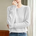 thumbnail image 4 of Uaswgudfs Women Cable Knit Cardigan Sweater Button Down Long Sleeve Open Front Loose Fit Solid Color Winter Warm Soft Knitwear Jacket for Daily Casual Office, 4 of 5