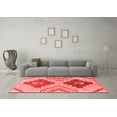 thumbnail image 3 of Ahgly Company Machine Washable Indoor Round Abstract Red Modern Area Rugs, 3' Round, 3 of 4