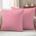 thumbnail image 2 of 2 Pack Outdoor Waterproof Throw Pillow Covers,Minimalist Solid Pure Pink Decorative Square Pillow Case Patio Pillowcases for Chair Couch Sofa 16x16in, 2 of 9