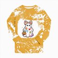 thumbnail image 5 of TOWED22 Girls Boys Halloween Pajamas Set Sleepwear Rainbow Unicorn Pjs Toddler Long Sleeve Jammies Kids Sleepwear(Yellow,4Y), 5 of 8