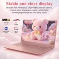 thumbnail image 2 of 2026 NEW 15.6" Rose Gold Laptop, Office 2024, Windows 11 Pro, FHD 1080P IPS Display, 16GB RAM 512GB SSD, Intel Core i3 Processor, Backlit Keyboard, Fingerprint Reader, USB3.0 Webcam WiFi5, Pink, 2 of 7