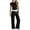 Black, variant on Kaemgyyd Women's 2 Piece Outfits Casual Slim Short Sleeve Crewneck Tops and High Waist Drawstring Pants Spring Trendy Clothing