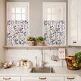 thumbnail image 3 of 3 Piece Kitchen Curtains and Valances Set Purple Pink Botanical Cafe Curtains 24 Inch Length Rustic Country Spring Floral Summer Leaf Valance & Tier Curtain for Living Room Bedroom 54"x18"+27"x24"*2, 3 of 6
