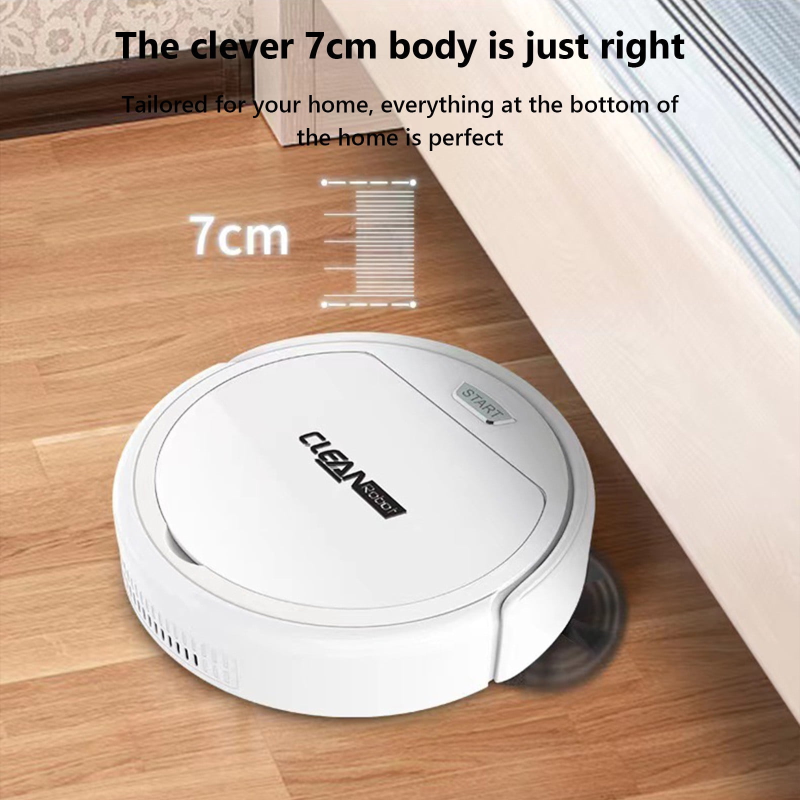 Vikakiooze Robot Vacuum And Mop Combo, 3 In 1 Robotic Vacuum Cleaner With Dustbin/Brush, Blocked By Hair, Ideal For Hard Floor/Pet