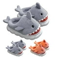 thumbnail image 3 of WhouRiu Toddler Boys Slippers Shark Cartoon Warm Thick Platform Scuff Slippers Child Thermal Soft Cozy House Shoes Red Toddler10, 3 of 3