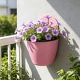 thumbnail image 2 of Kyusrd Indoor Outdoor Wall Mounted Planters With Drainage Holes,Hanging Flower Pots For Balcony Terrace Greenery Decor,7.09x6.30in, 2 of 7