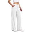 thumbnail image 2 of BUIGTTKLOP Womens Wide Leg Pants High Elastic Waisted Work Slacks Straight Leg Business Office Pants, 2 of 5