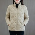 thumbnail image 5 of Ailaofu Womens Quilted Puffer Jacket Full Zip Stand Collar Down Coat Plus Size Lightweight Warm Winter Outwear, 5 of 6