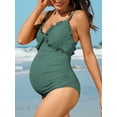 thumbnail image 6 of Sociala Pregnant One Piece V Neck Swimwear Maternity One Piece Swimsuit, 6 of 6