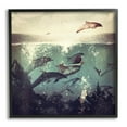 thumbnail image 2 of Stupell Industries Sea Life Mermaid Dolphins Splashing Diving Ocean Water Framed Wall Art, 17 x 17, Design by Paula Belle Flores, 2 of 5