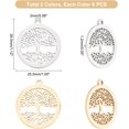 thumbnail image 5 of 12pcs 2 Colors Flat Round with Tree of Life Pendants 304 Stainless Steel Charms Tree of Life Charm for DIY Necklace Jewelry Making Hole 2mm 304 Stainless Steel, 5 of 7