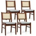 thumbnail image 1 of Gymax 4PCS Rattan Dining Chairs Upholstered Kitchen Chairs w/ Rubber Wood Frame, 1 of 10