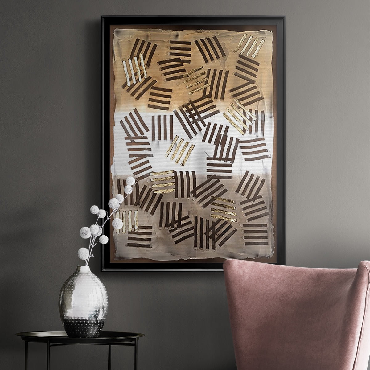Raffia Palm I Premium Framed Print, in Gold, Black, or Silver - Ready to Hang