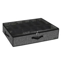 Cinvoph 30"x24"x6" Under Bed Storage Bags with Window on Top, Closet Organizers and Storage Containers, Foldable Storage Bags for Blanket, Clothing, Comforter, Bedding, Black