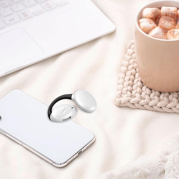 Auriculares con un solo oído abierto, auriculares con gancho para la oreja ligeros con tiempo de espera prolongado, Bluetooth 5.3 para senderismo, Blanco