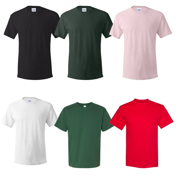 Hanes Essential T-Shirt for Men, Crewneck 100% Cotton Classic Fit Comfortable Tee, Multicolor, 6 Pack, S