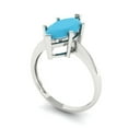 thumbnail image 2 of 2.5 ctw Solitaire Anniversary Ring for Women | Marquise Cut Simulated Turquoise | Hyperallergenic Solid 14K White Gold, 2 of 5