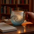 thumbnail image 6 of Minibee Sea Glass Wave Mug, Handblown with a Textured Ocean Swirl, Unique Glass Coffee & Tea Cup for Beach-Themed Kitchens and Thoughtful Gift Giving, 6 of 9