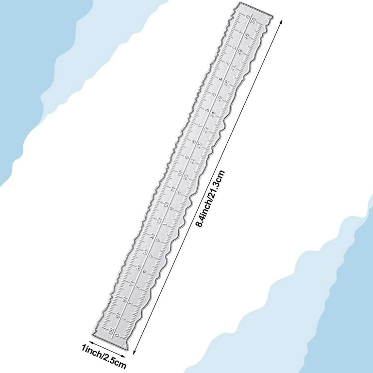  2pcs Irregular Edge Ruler, Metal Craft Ruler 8.4 x 1