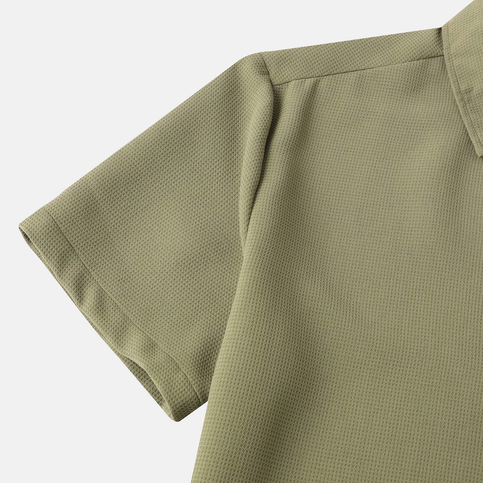 Penkiiy Mens Button Down Shirts Casual Short Sleeve Linen Tops