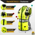 thumbnail image 6 of KwikSafety (Charlotte, NC) RoadBOSS Premium Safety Vest for Women (Limited Edition Truck Tread Design) 11 Pockets Class 2 Custom High Visibility ANSI OSHA Reflective Construction | Yellow XL, 6 of 6