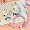 thumbnail image 3 of Hello Kitty Kawaii Câble de Protection de Données Corde Chargeur Fille Étui de Protection Protection Enroulement Casque Corde Cadeaux Fille, 3 of 7
