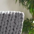 thumbnail image 5 of SAFAVIEH Adalina Solid Knitted Accent Pillow, 20" x 20", Grey, 5 of 6