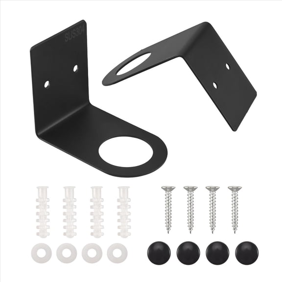 2 Pcs Soap Bottle Dispenser Holders, Wall Mounted Pump Bottles Stands, Stainless Steel Shampoo