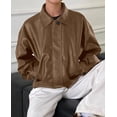 thumbnail image 4 of PRETTYGARDEN Women's Faux Leather Oversized Motorcycle Jackets Fall Zip Up Jacket, Collared Neck, Button Cuff, Relaxed Fit, Long Sleeve, Casual Outerwear, Winter Coats, Fashion Clothing, 4 of 8