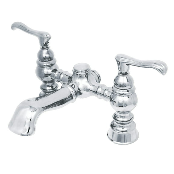 Kingston Brass CC1138T1 Vintage 7" Center Deck-Mount Clawfoot Tub Faucet, Polished Chrome