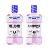 Listerine Total Care Alcohol-Free Mild Mouthwash/Mouth Rinse, Mild Mint, 1 L X 2