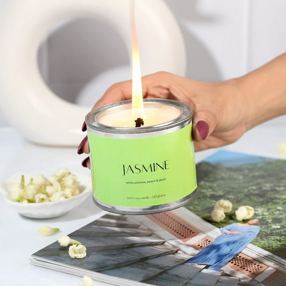 Highly Scented Jasmine Candles for Home Decor | Scented Candles Gift Set | Scented Candles for Stress Relief | Scented Candles for Bedroom Living Room Hall Decoration | Stress Relieving Aroma Candles