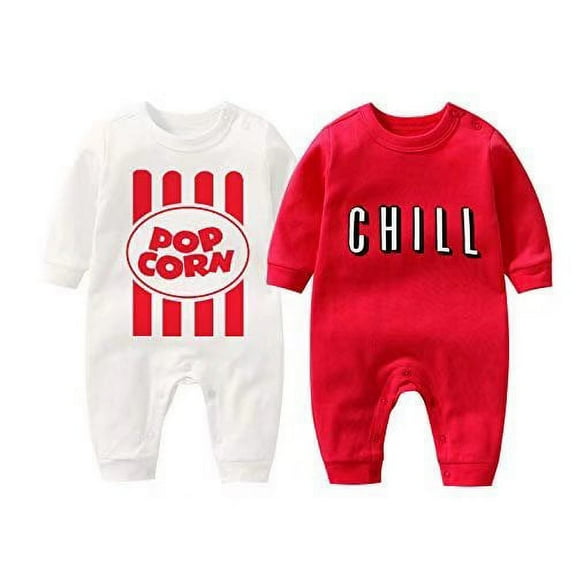 YSCULBUTOL Baby Bodysuit Yummz Tomato Ketchup Mustard Red Yellow Twins Set Boys Girls Clothes Twins Baby Outfits