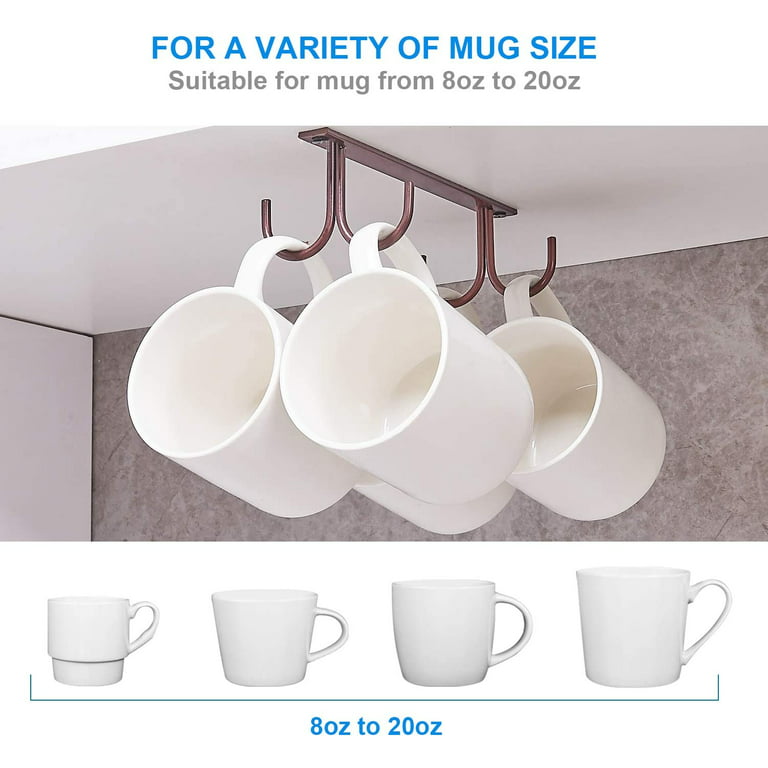 Mkono Coffee Mug Holder Wall Mounted Mug Hooks Rack for 10 Coffee Cup  Organizer, Metal Mug